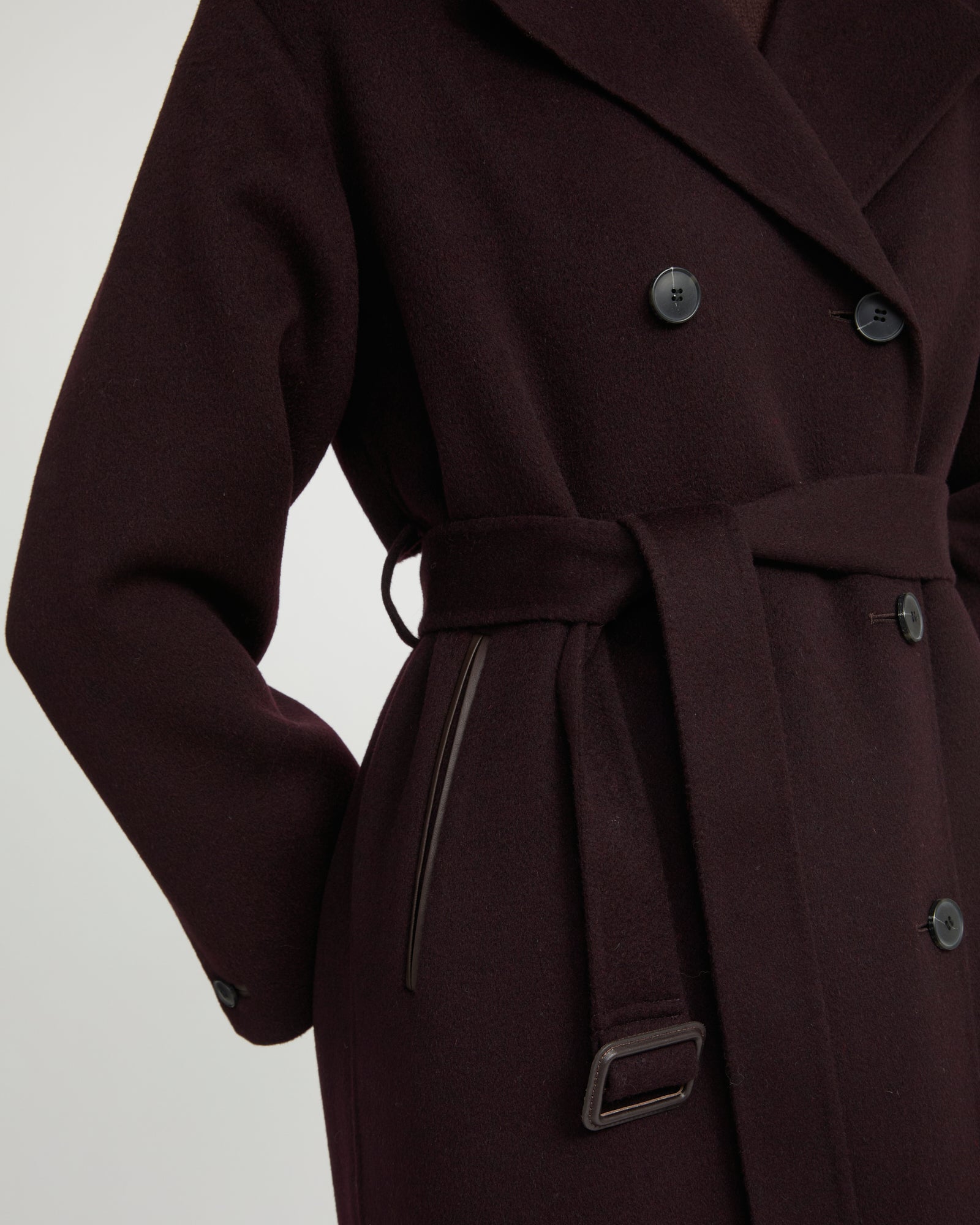 Double-sided wool-blend trench coat - Yves Salomon