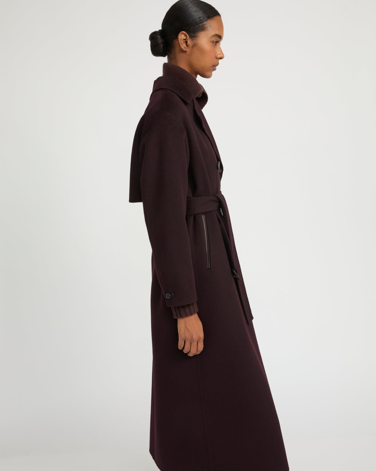 Double-sided wool-blend trench coat - Yves Salomon