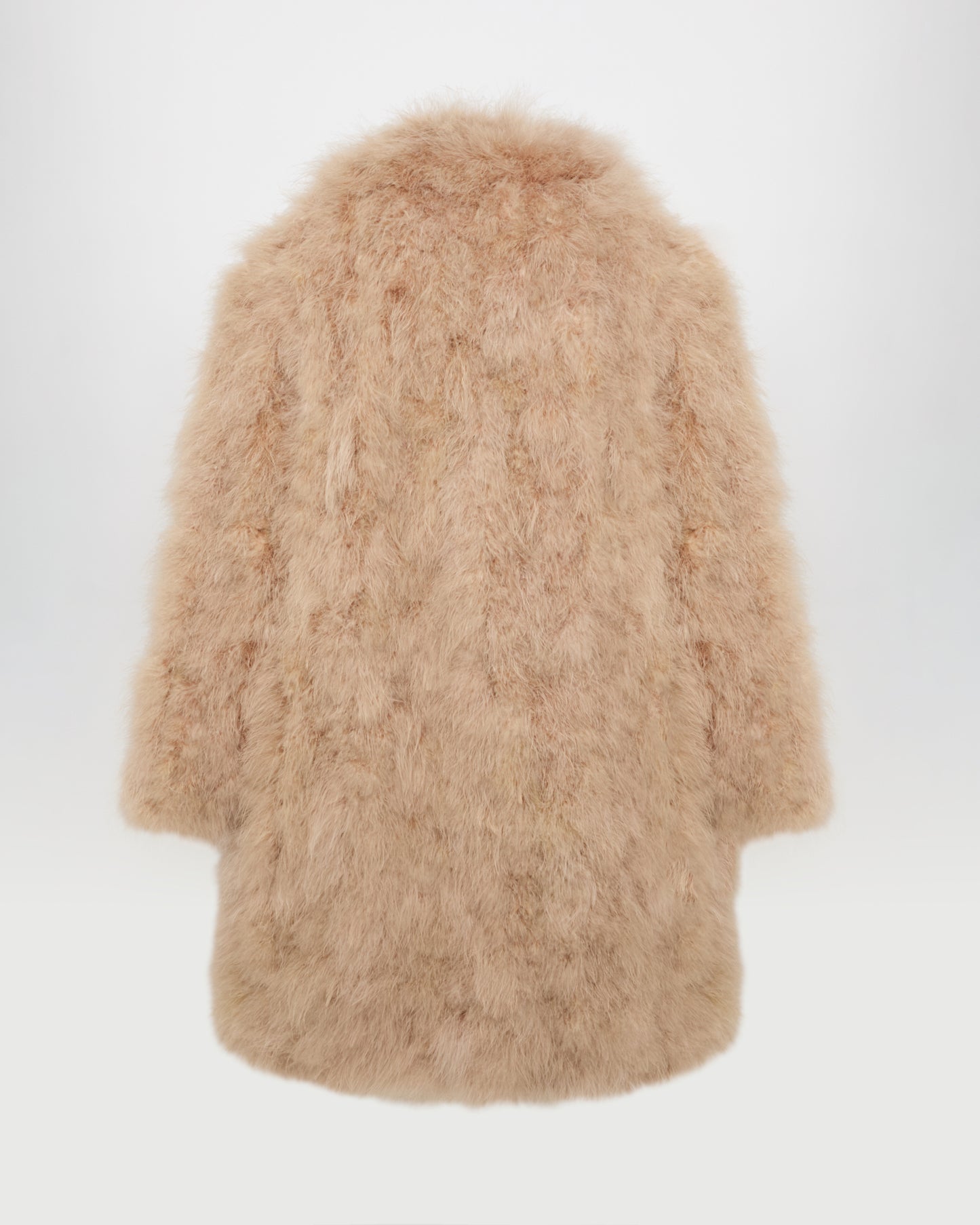 Feather shawl collar coat