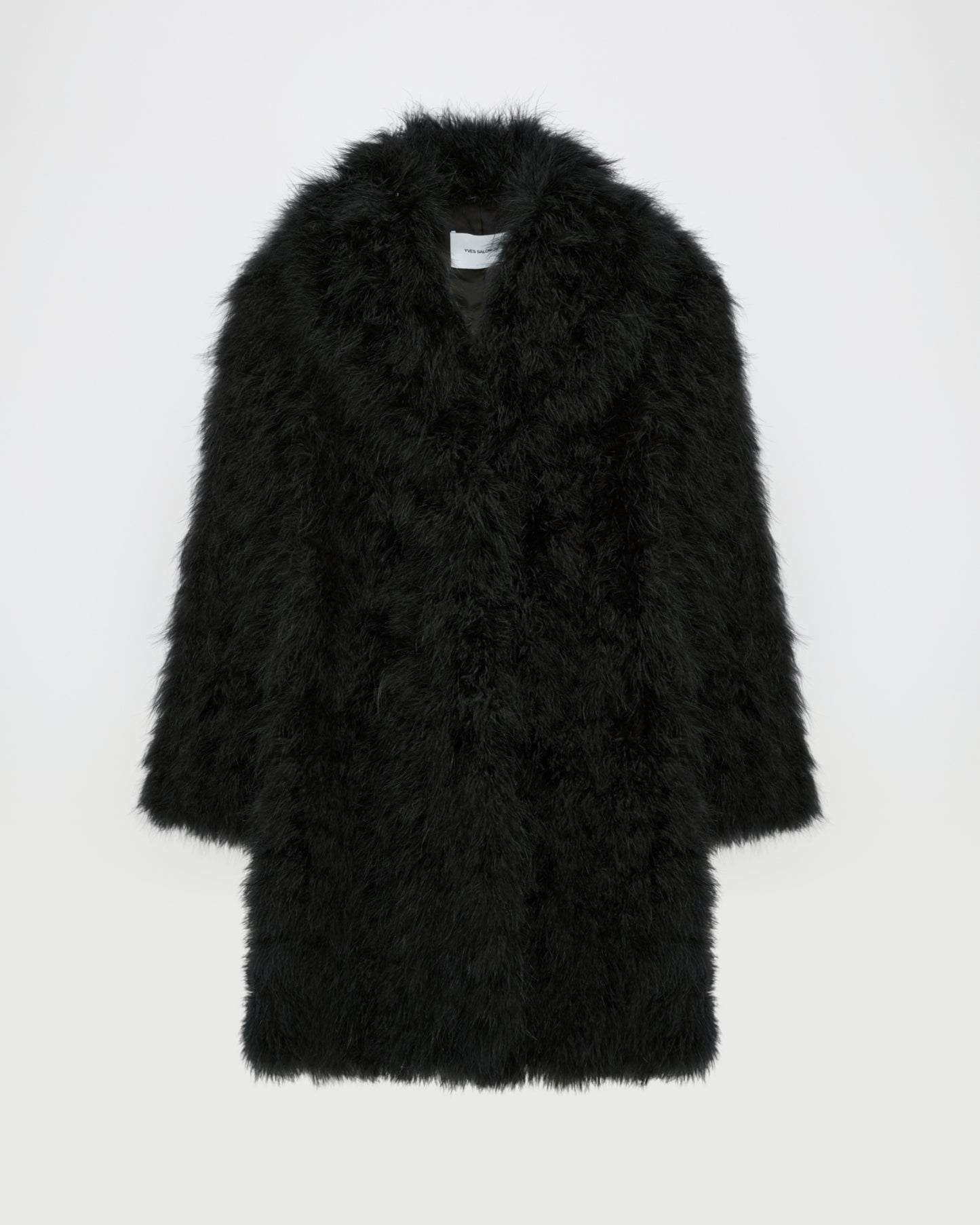 Feather shawl collar coat