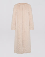 Long mink and knit coat