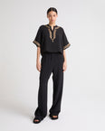 Silk crepe palazzo trousers