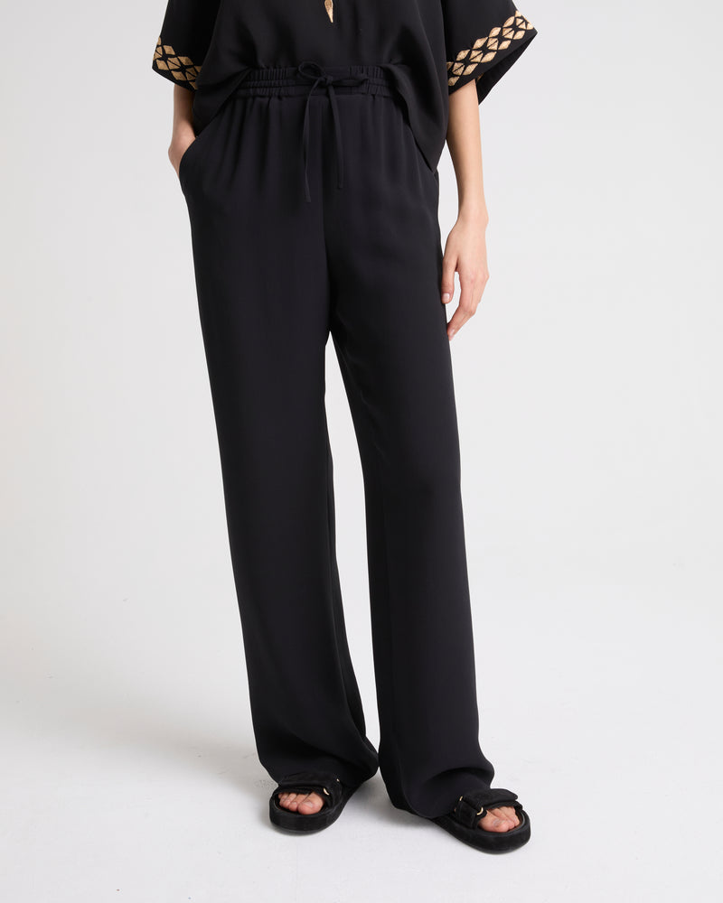 Silk crepe palazzo trousers