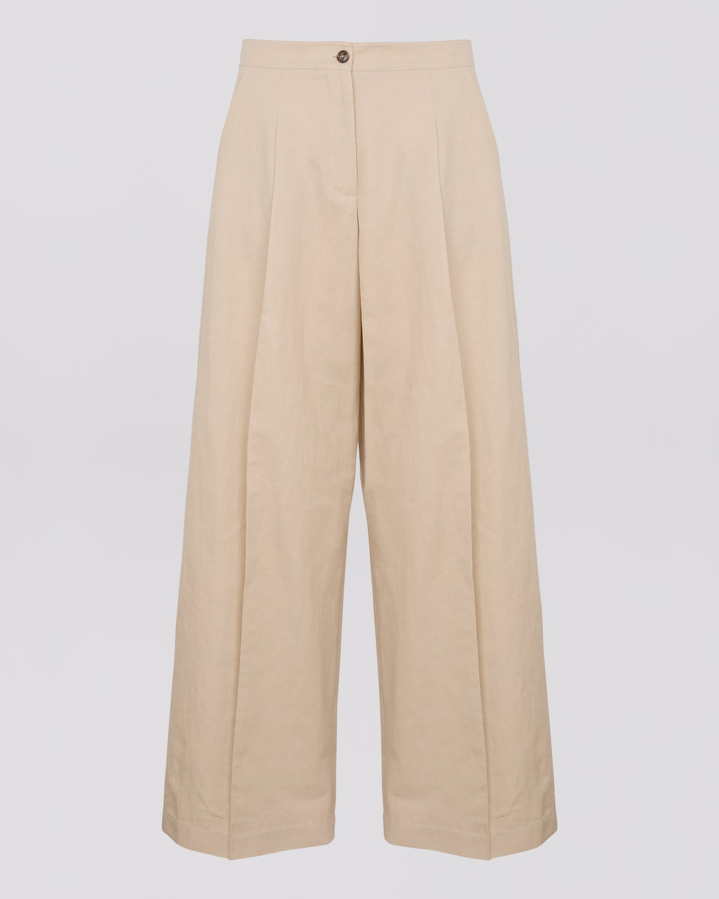 Private sale - Pleated trousers in cotton- Linen fabric -Yves Salomon