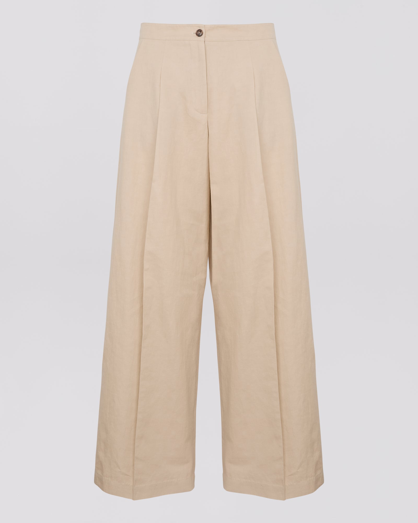 Private sale - Pleated trousers in cotton- Linen fabric -Yves Salomon