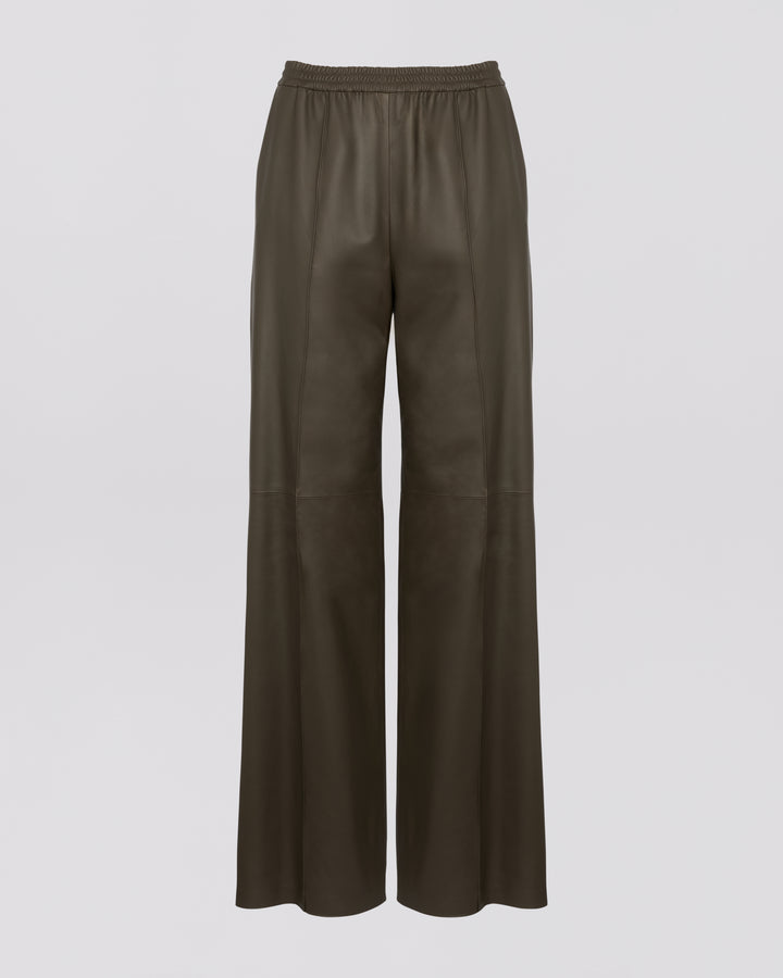 Fine lamb leather loose trousers