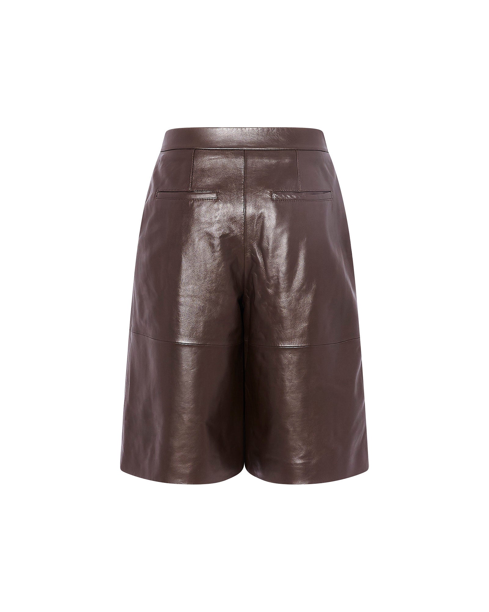 Lamb leather Bermuda shorts - Yves Salomon