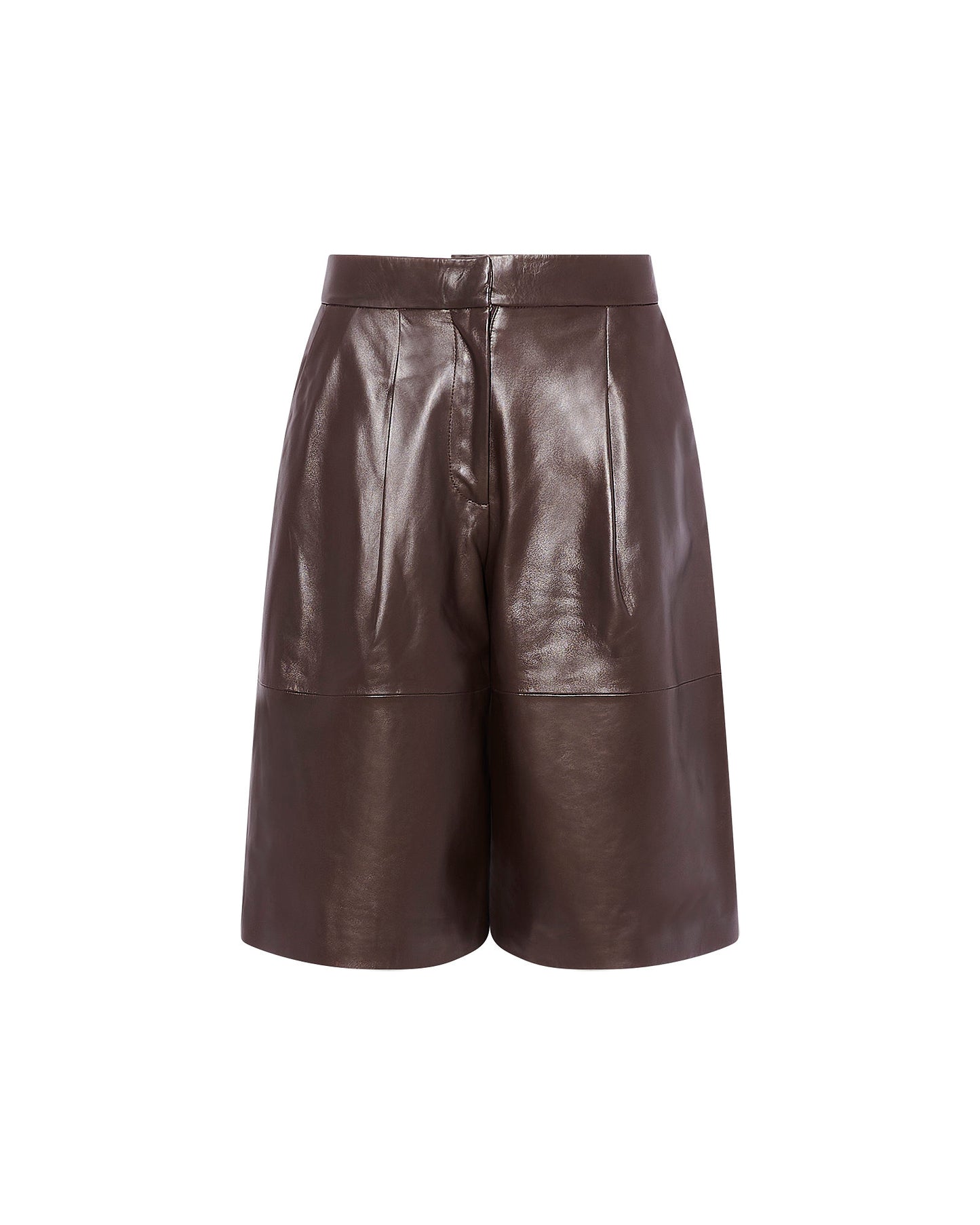 Lamb leather Bermuda shorts - Yves Salomon