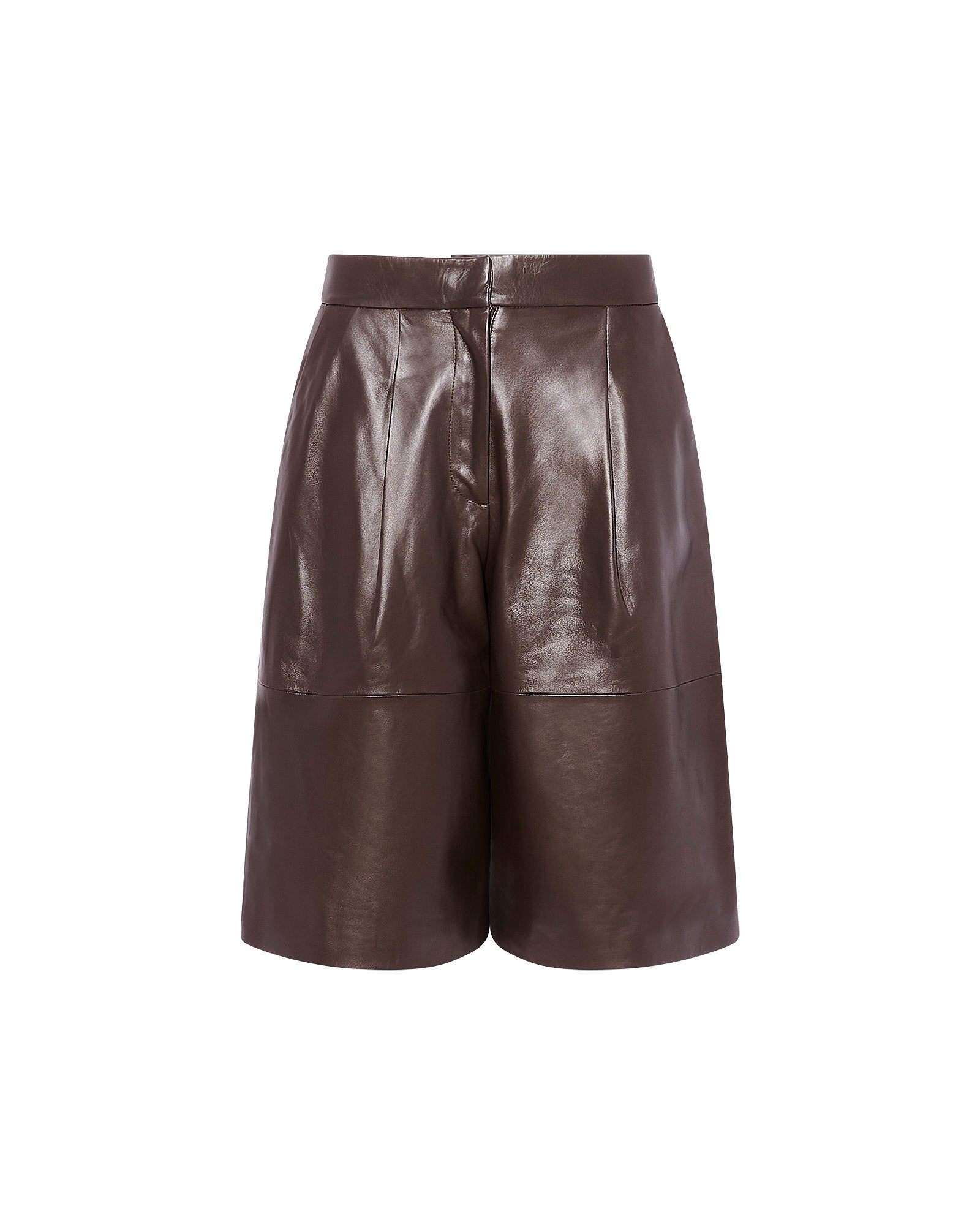 Lamb leather Bermuda shorts - Yves Salomon