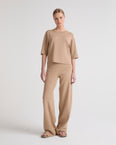 Knitted wide leg trousers