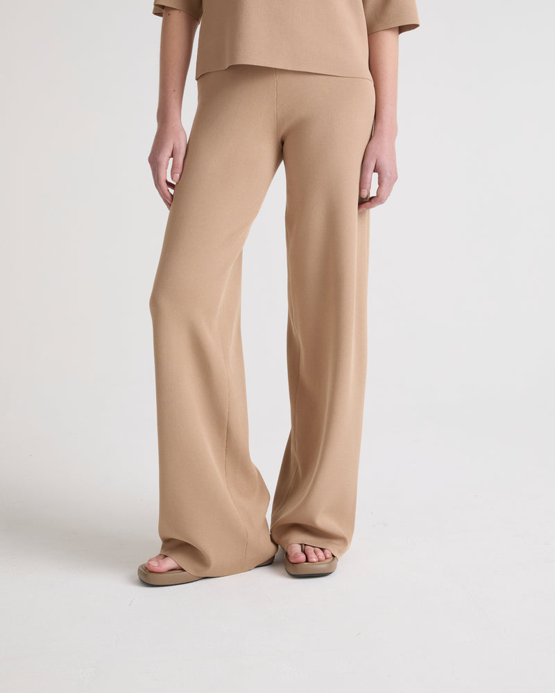 Knitted wide leg trousers