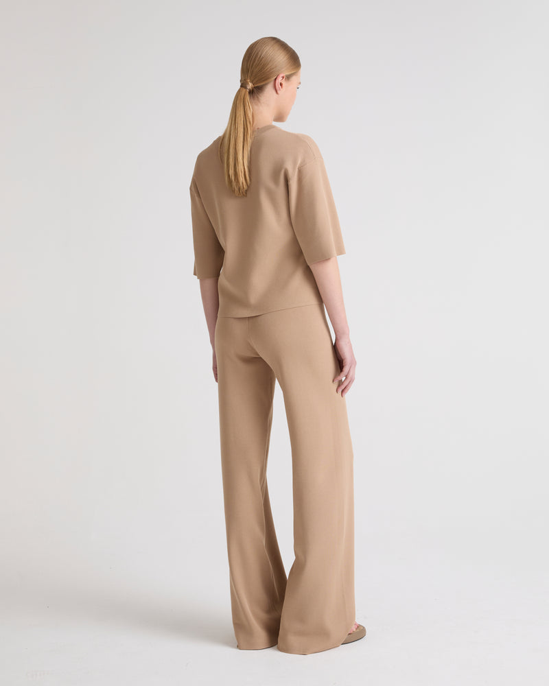 Knitted wide leg trousers