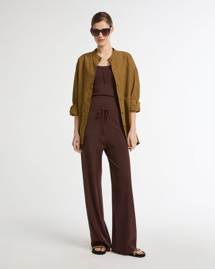 Knitted wide leg trousers