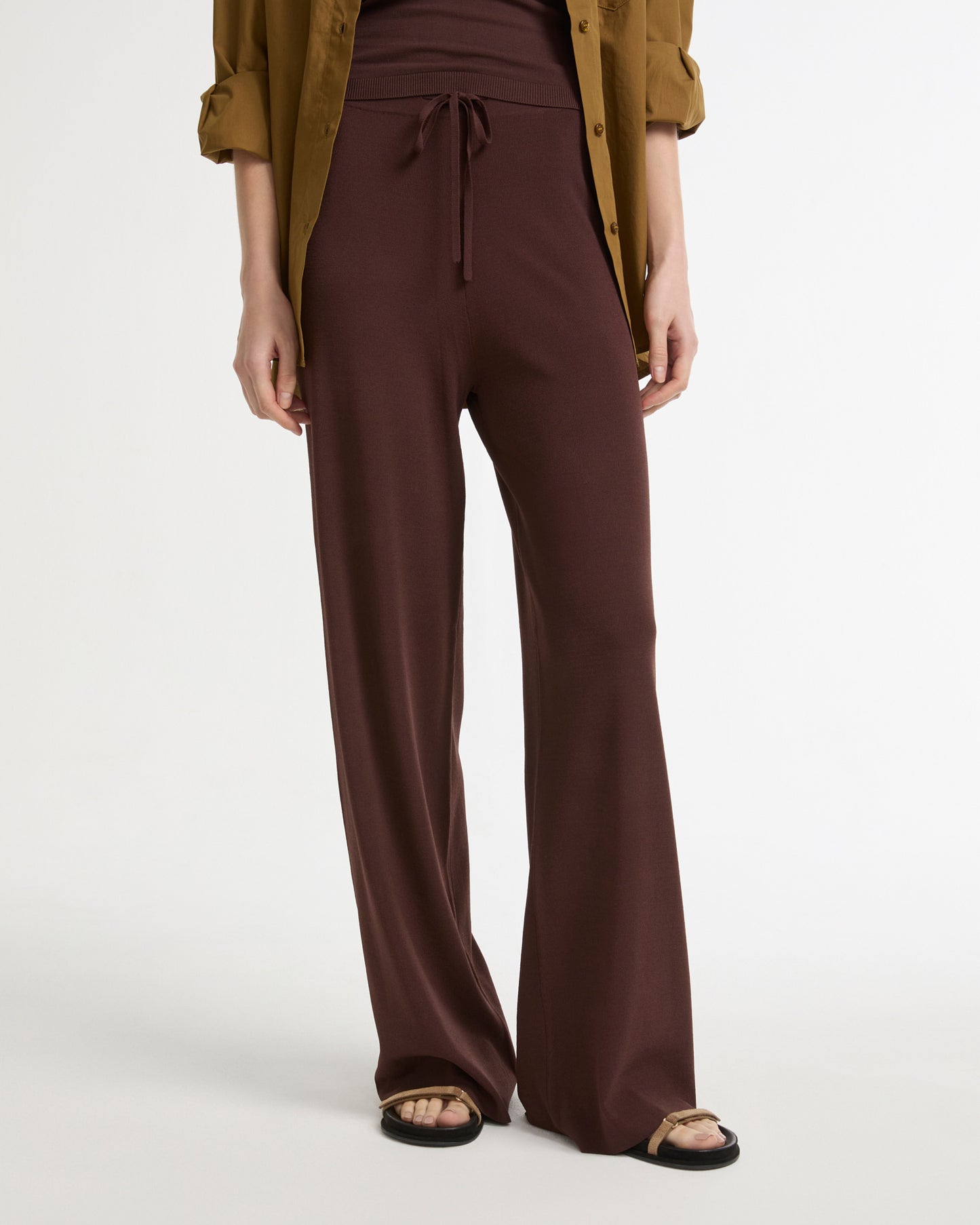 Knitted wide leg trousers