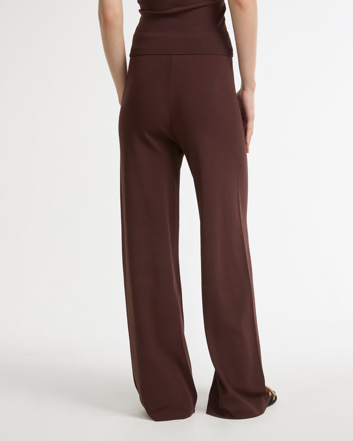 Knitted wide leg trousers