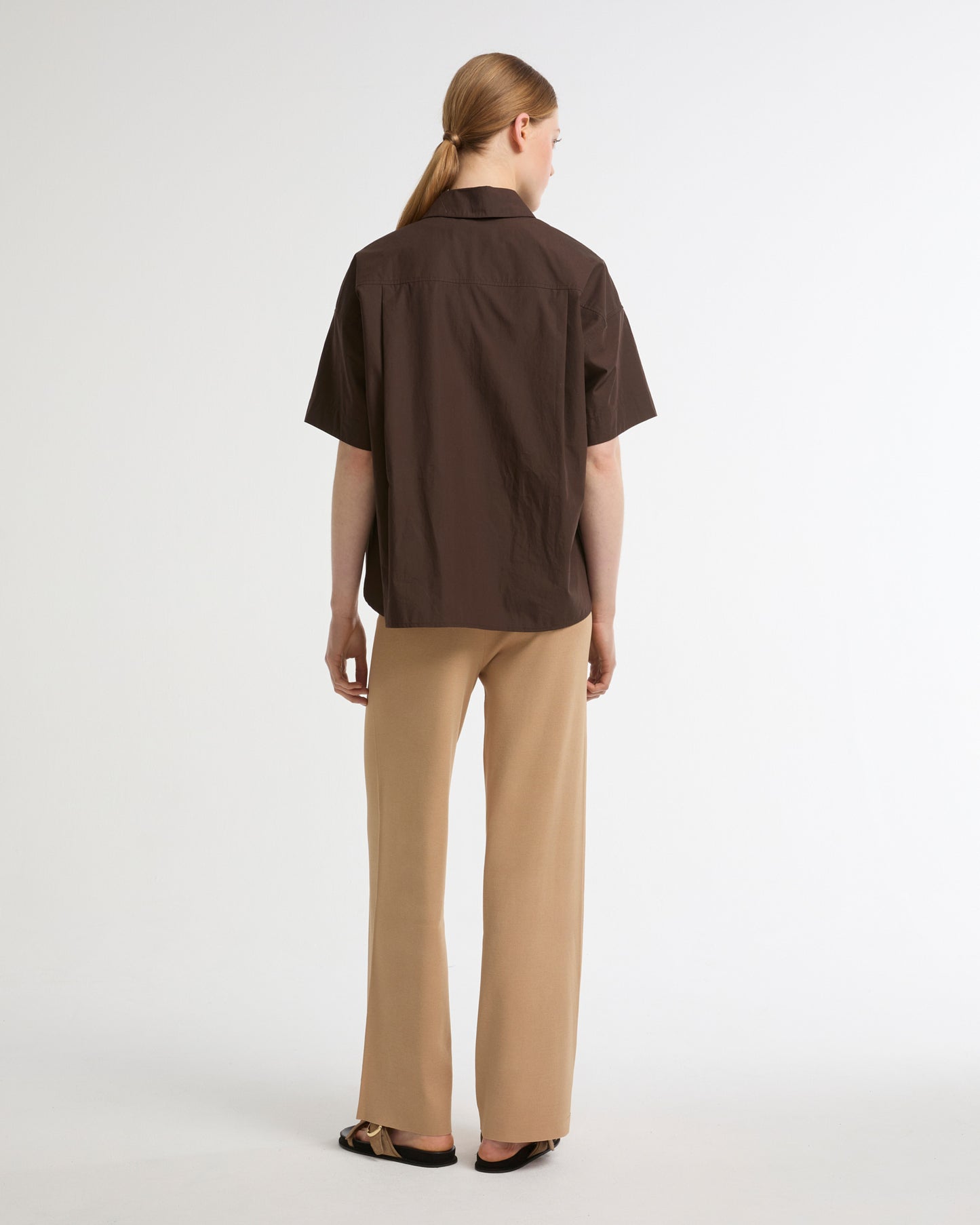 Knitted wide leg trousers