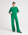 Knitted wide leg trousers
