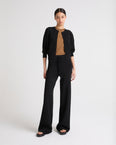 Knitted wide leg trousers