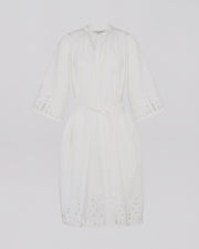 Cotton poplin dress with broderie anglaise