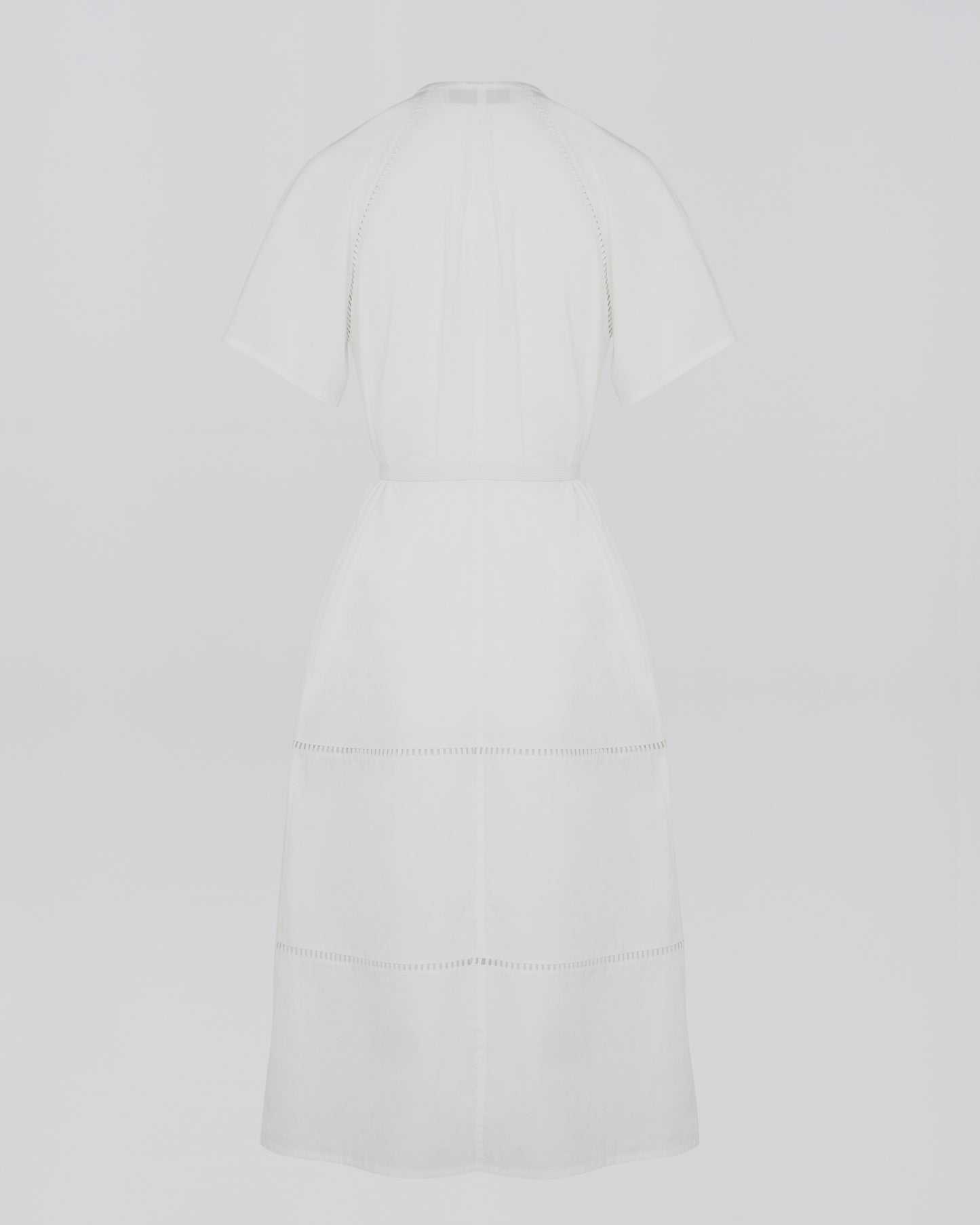 Cotton poplin dress with broderie anglaise