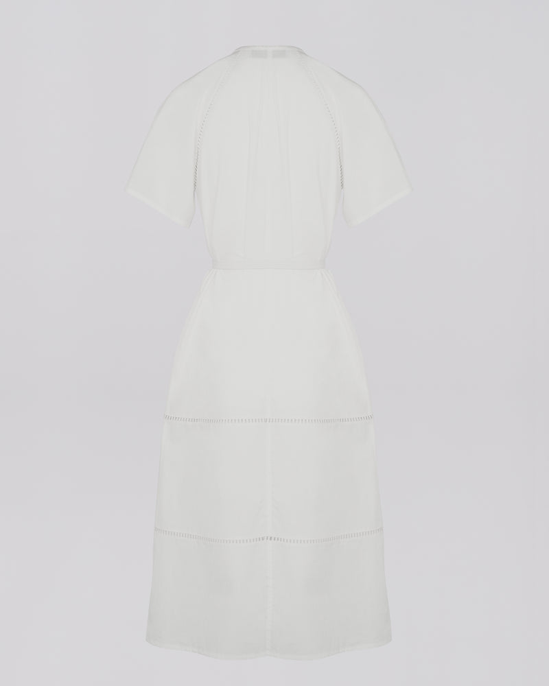 Cotton poplin dress with broderie anglaise