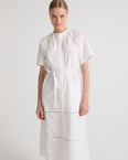 Cotton poplin dress with broderie anglaise
