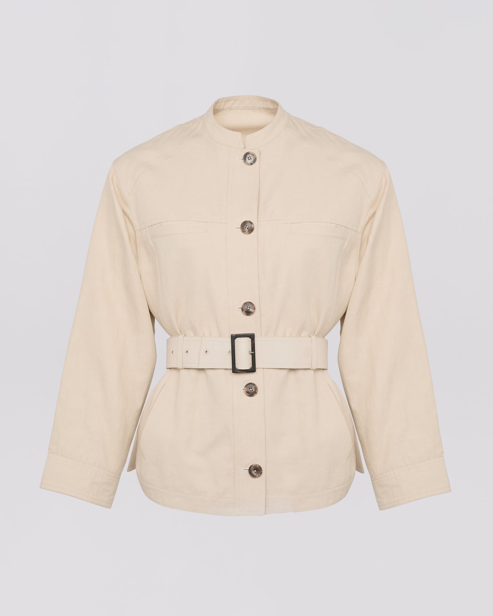 Private sale - Belted jacket in cotton- Linen fabric -Yves Salomon