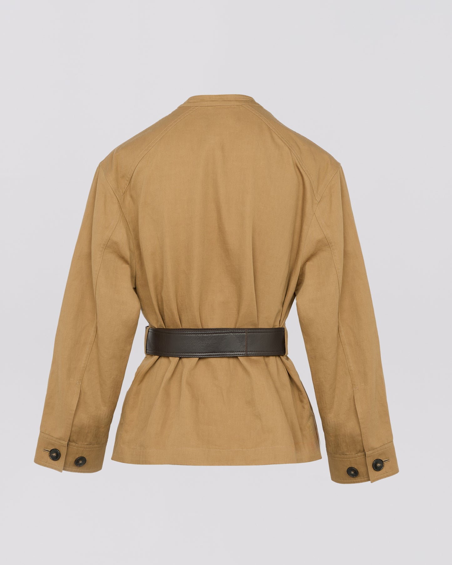 Private sale - Belted jacket in cotton- Linen fabric -Yves Salomon