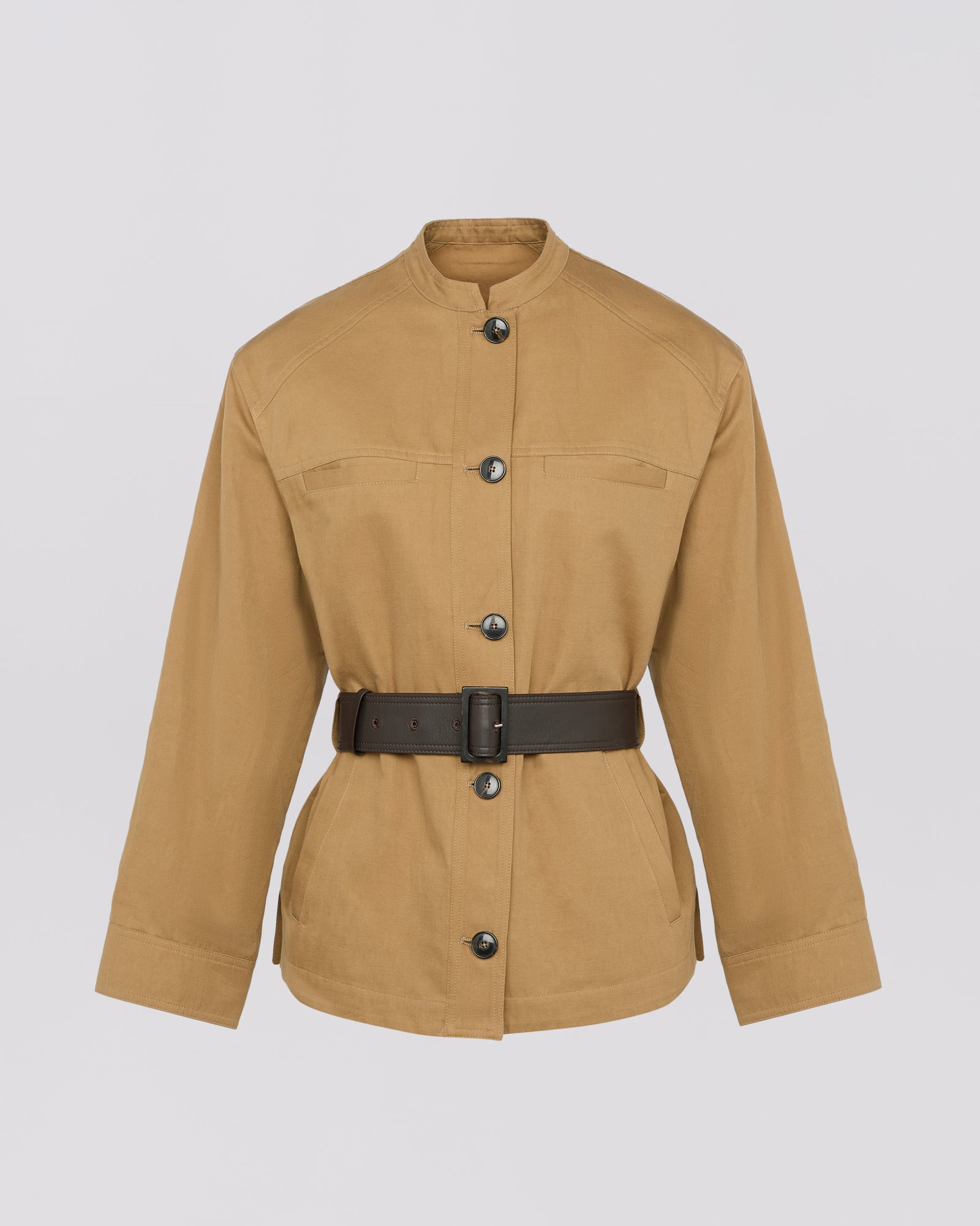 Private sale - Belted jacket in cotton- Linen fabric -Yves Salomon