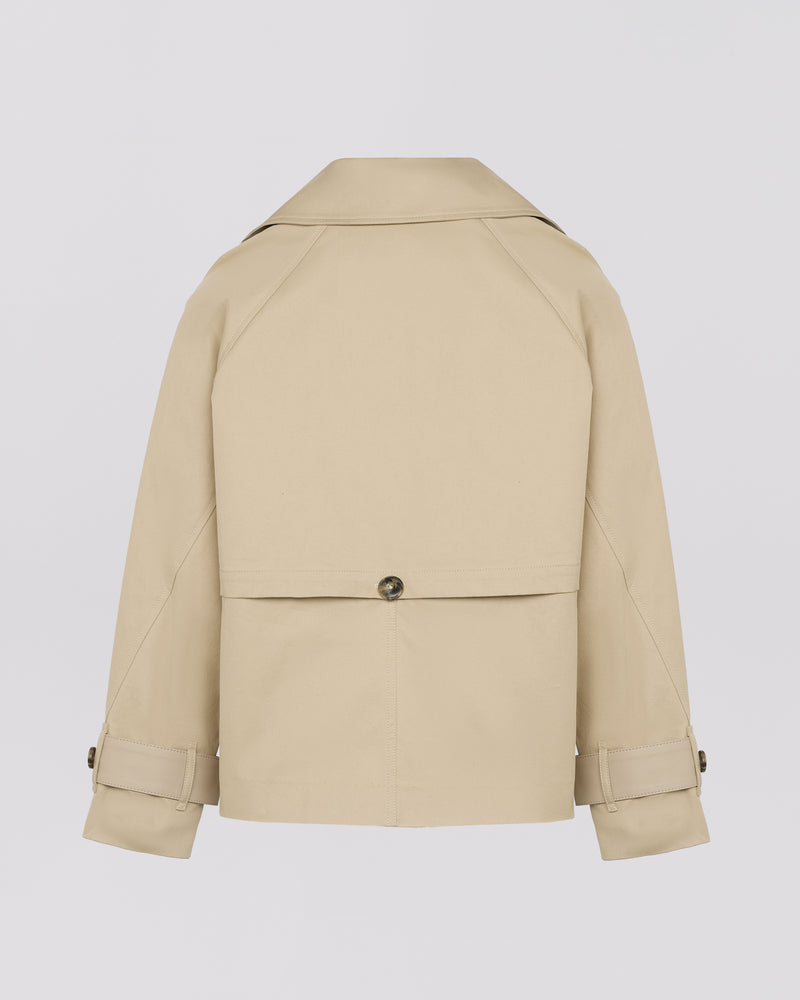 Cotton gabardine trench jacket