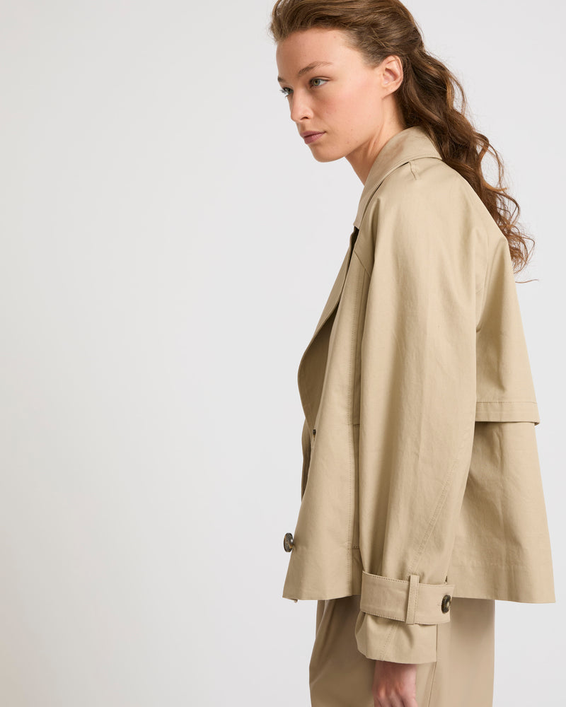 Cotton gabardine trench jacket