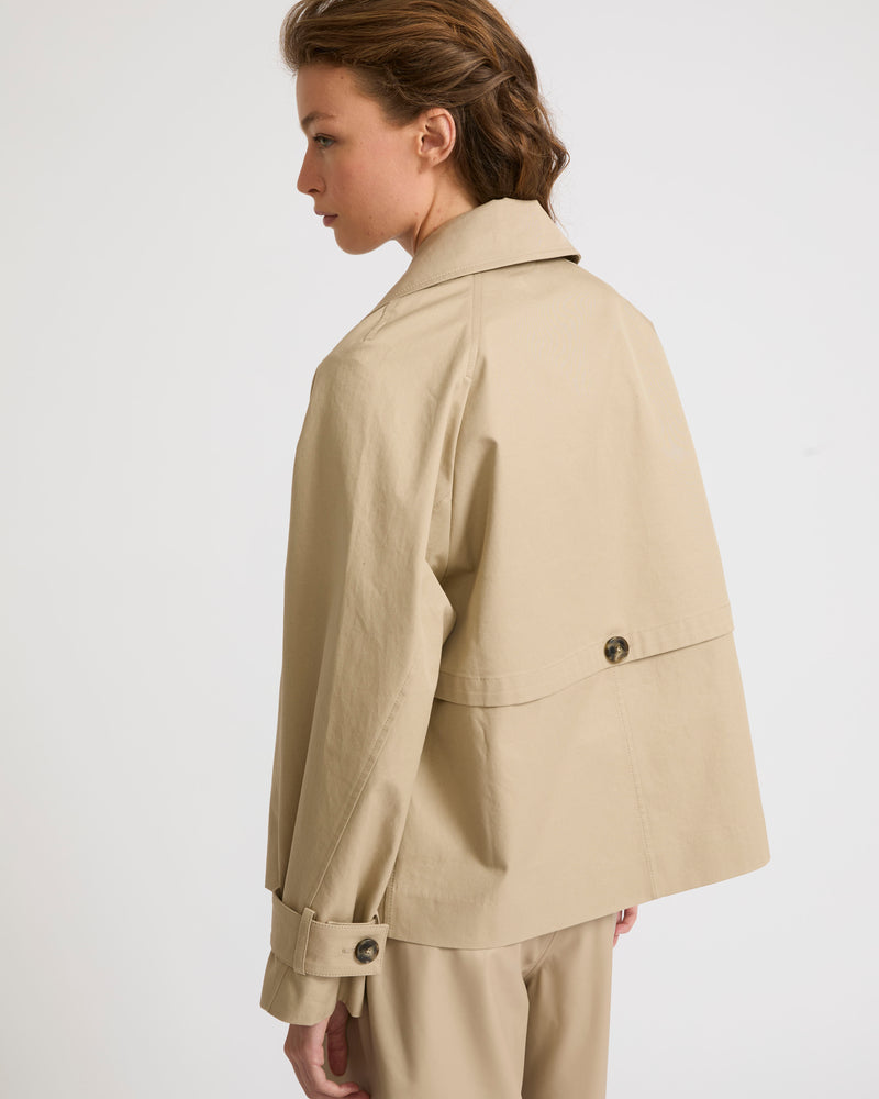 Cotton gabardine trench jacket