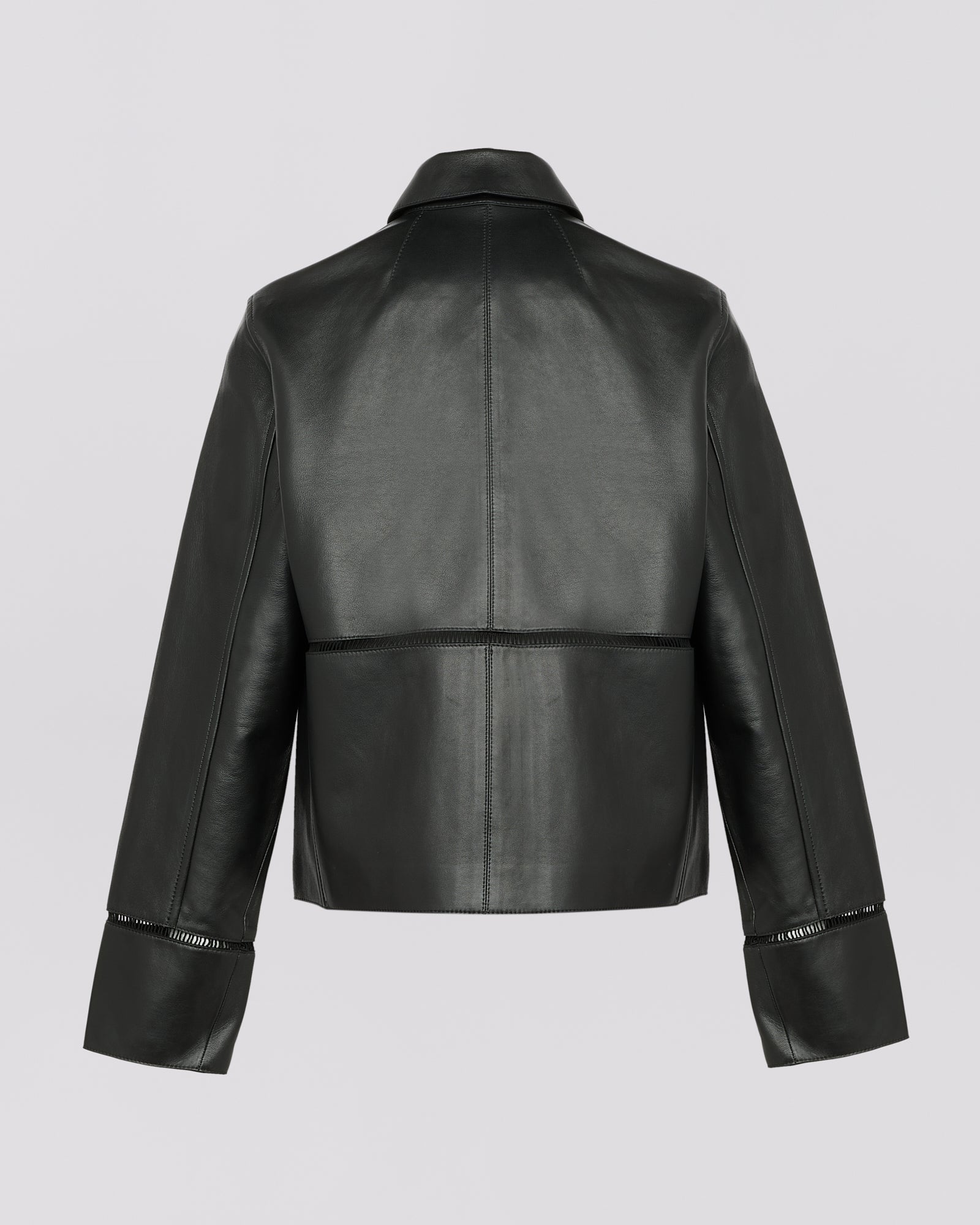 Shirt lamb leather jacket - black - Winter sale – Yves Salomon US