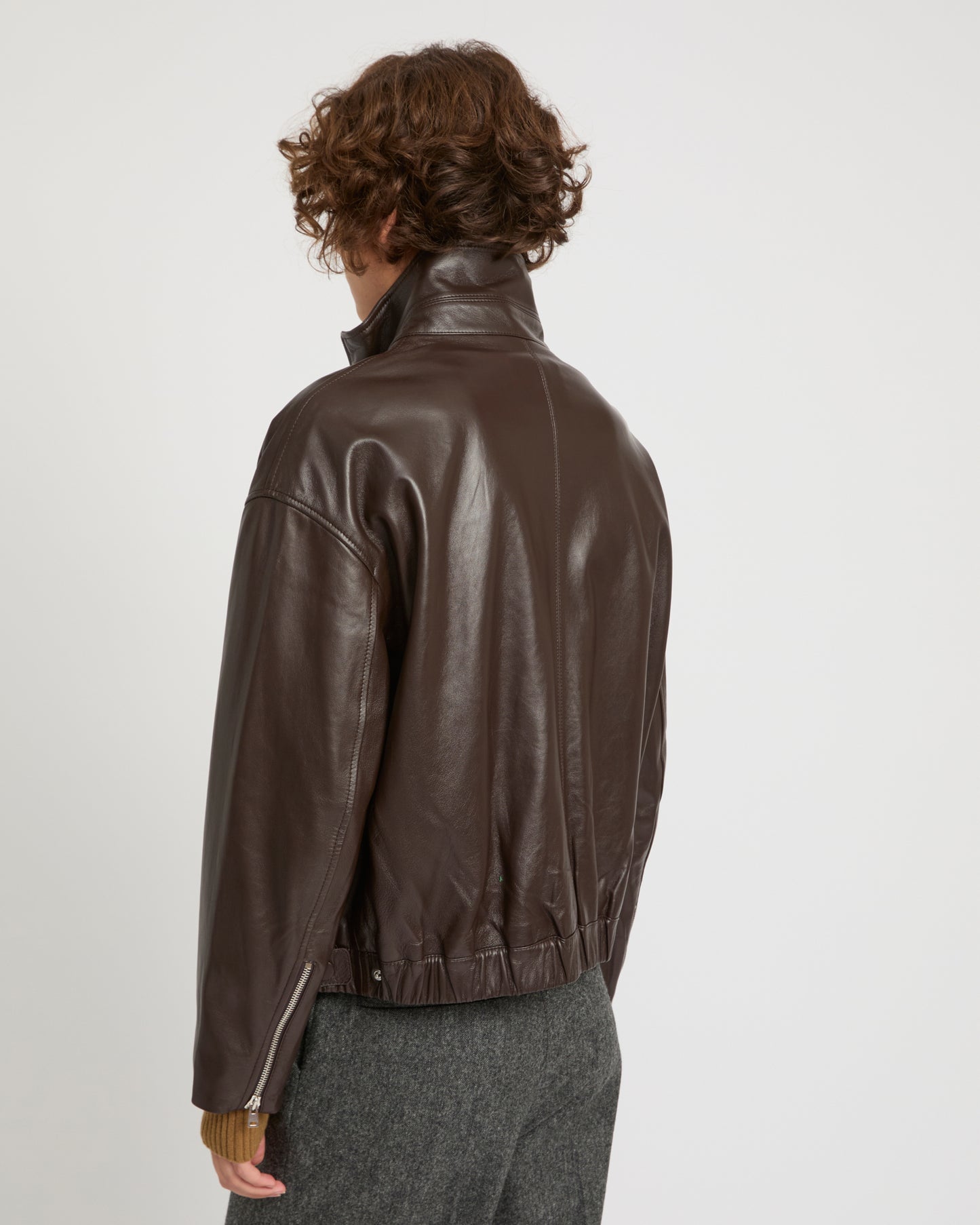 Lamb leather blouson