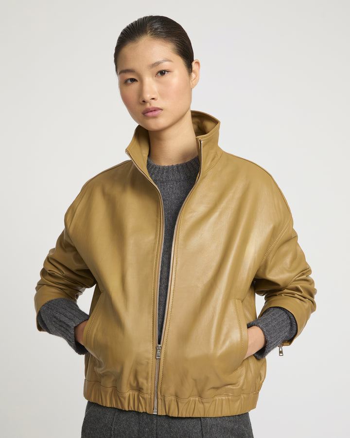 Lamb leather blouson