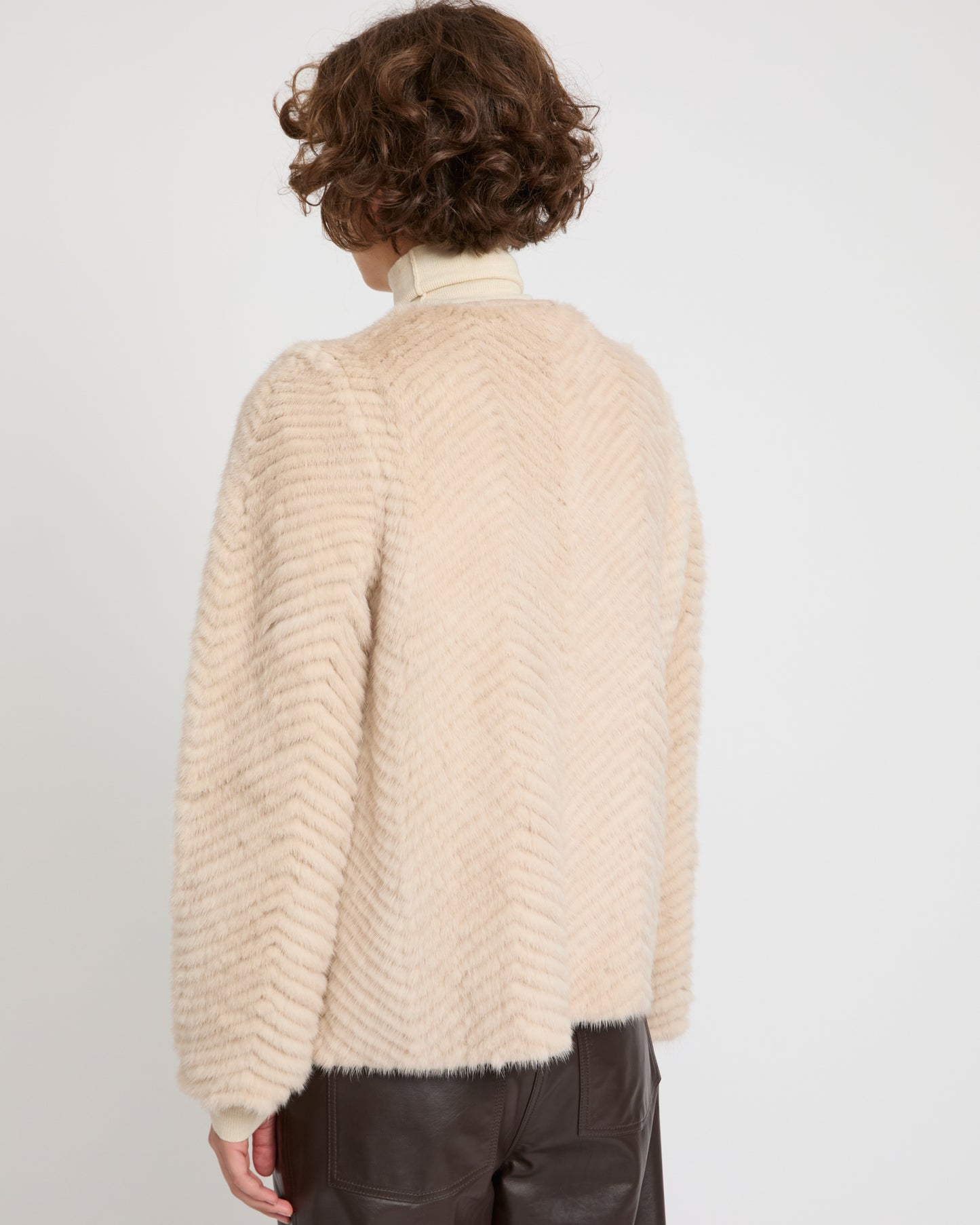 Merino knit and mink jacket