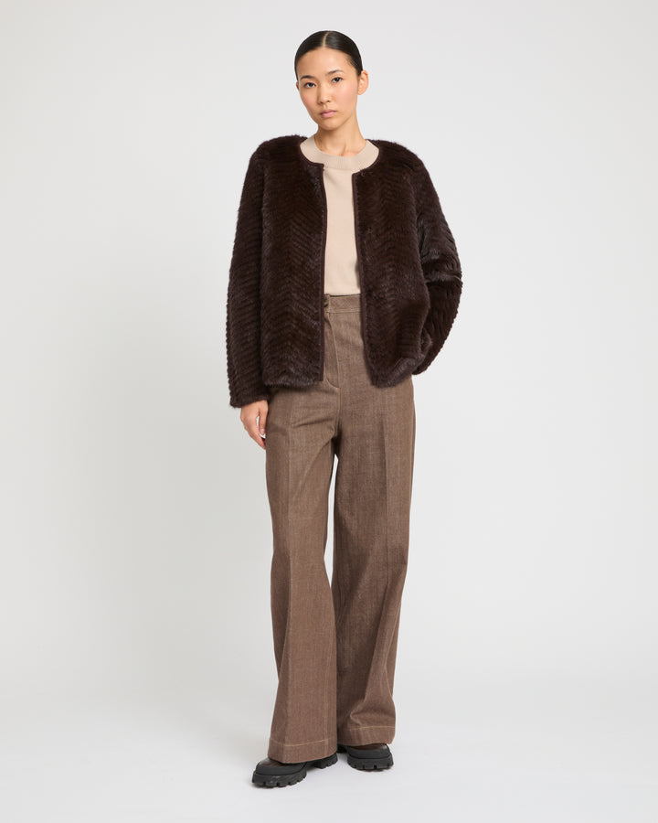 Merino knit and mink jacket