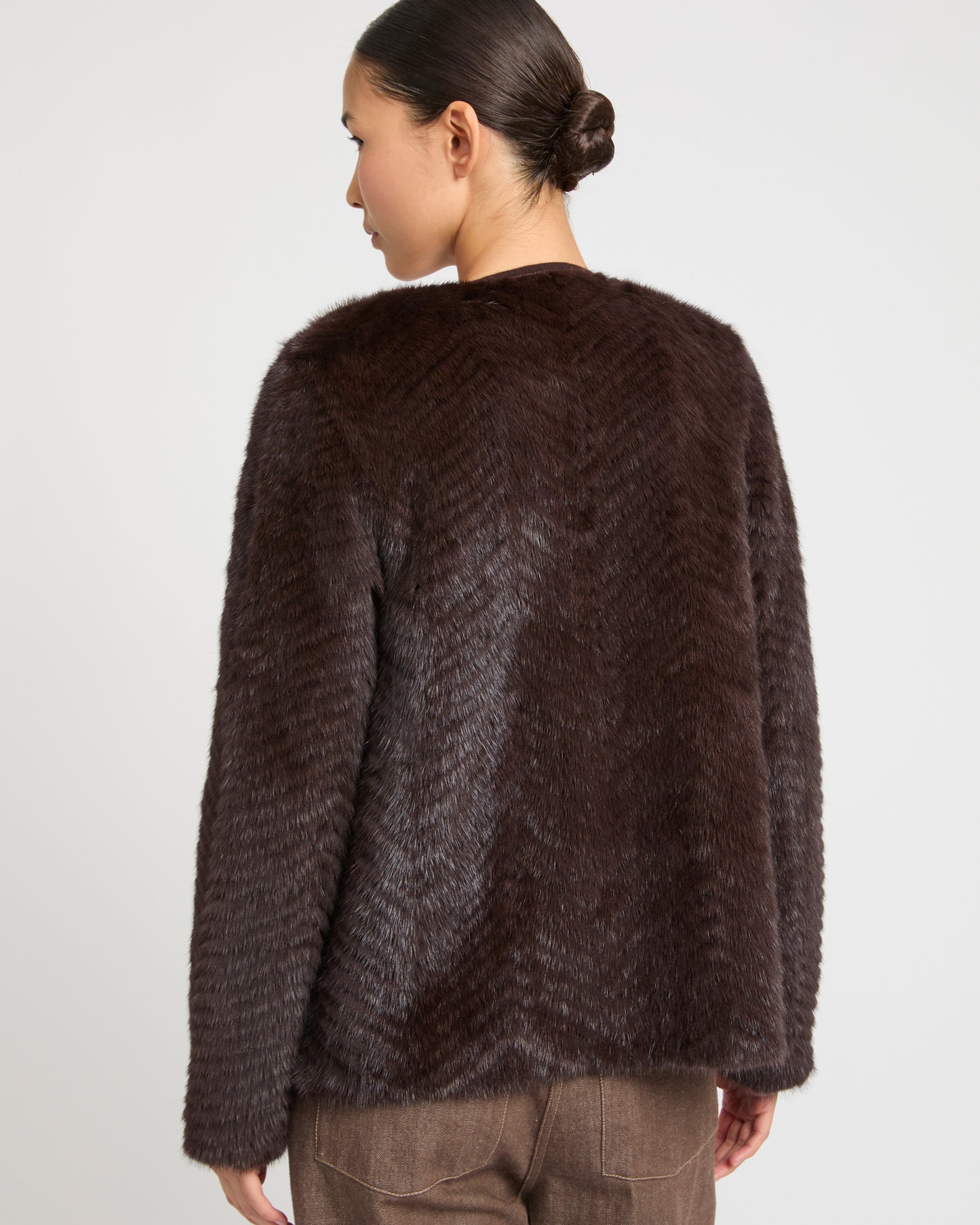 Merino knit and mink jacket