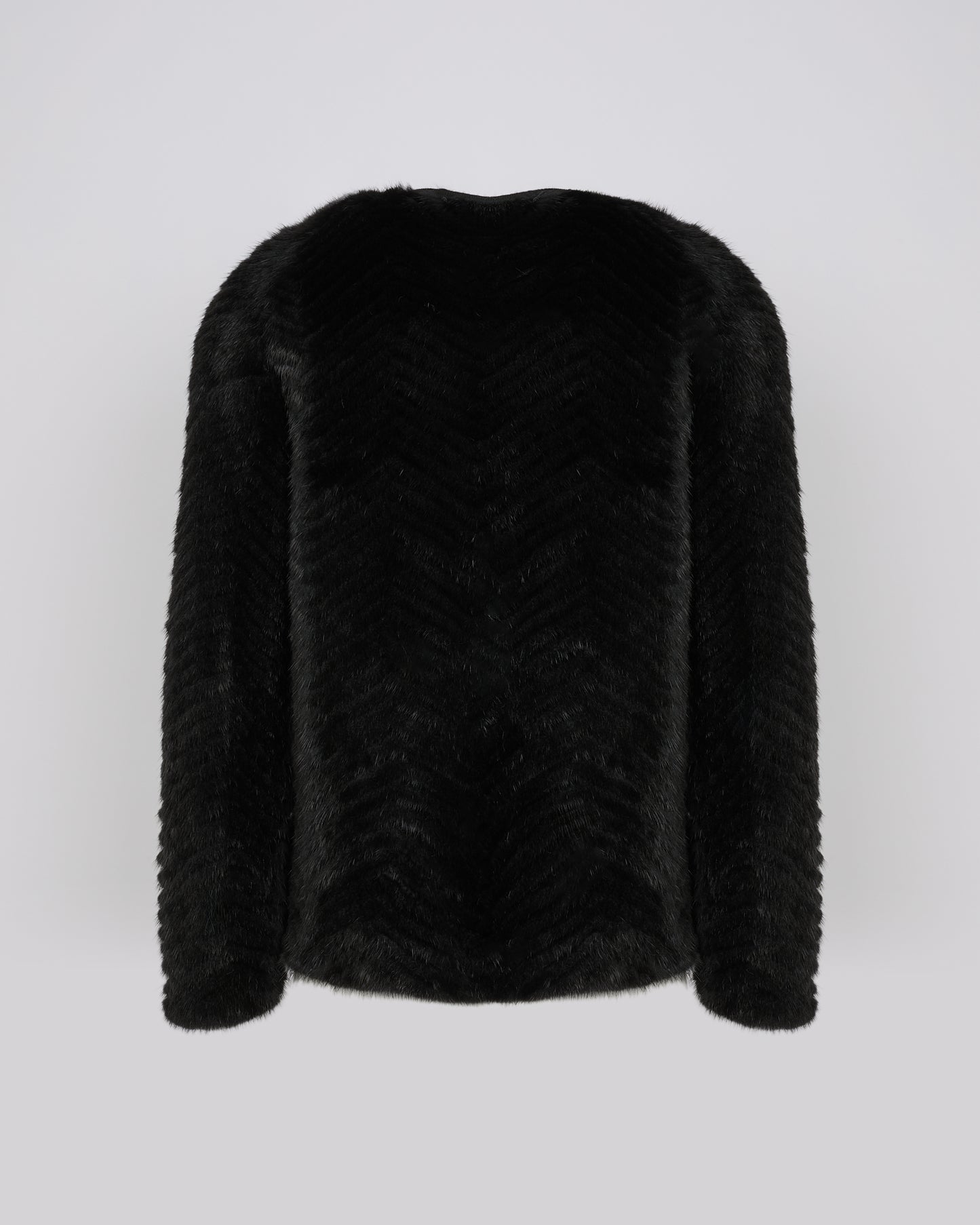 Merino knit and mink jacket