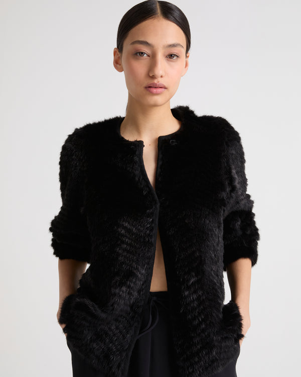 Merino knit and mink jacket