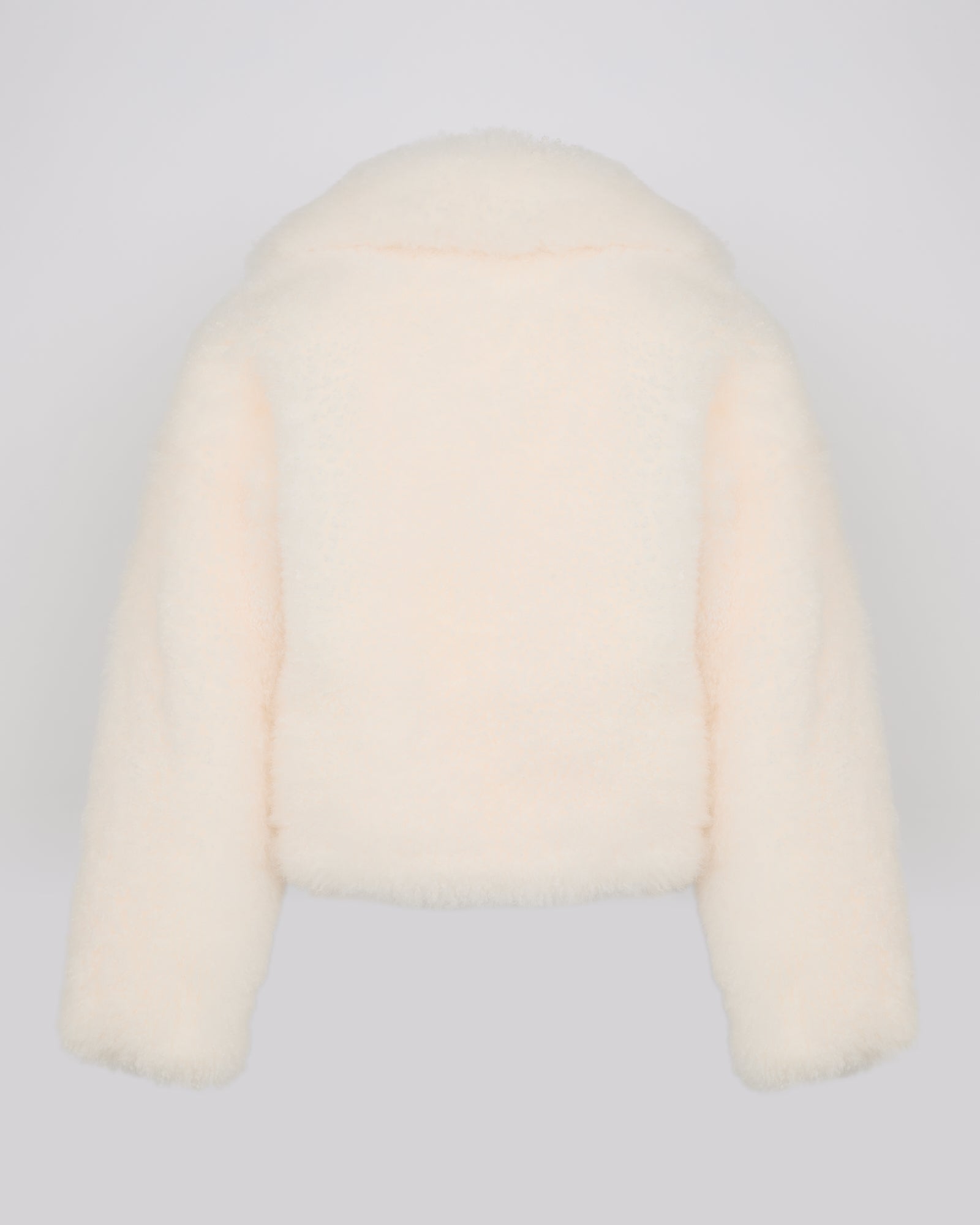 Jacket in curly cashmere-feel lambswool - white - Yves Salomon