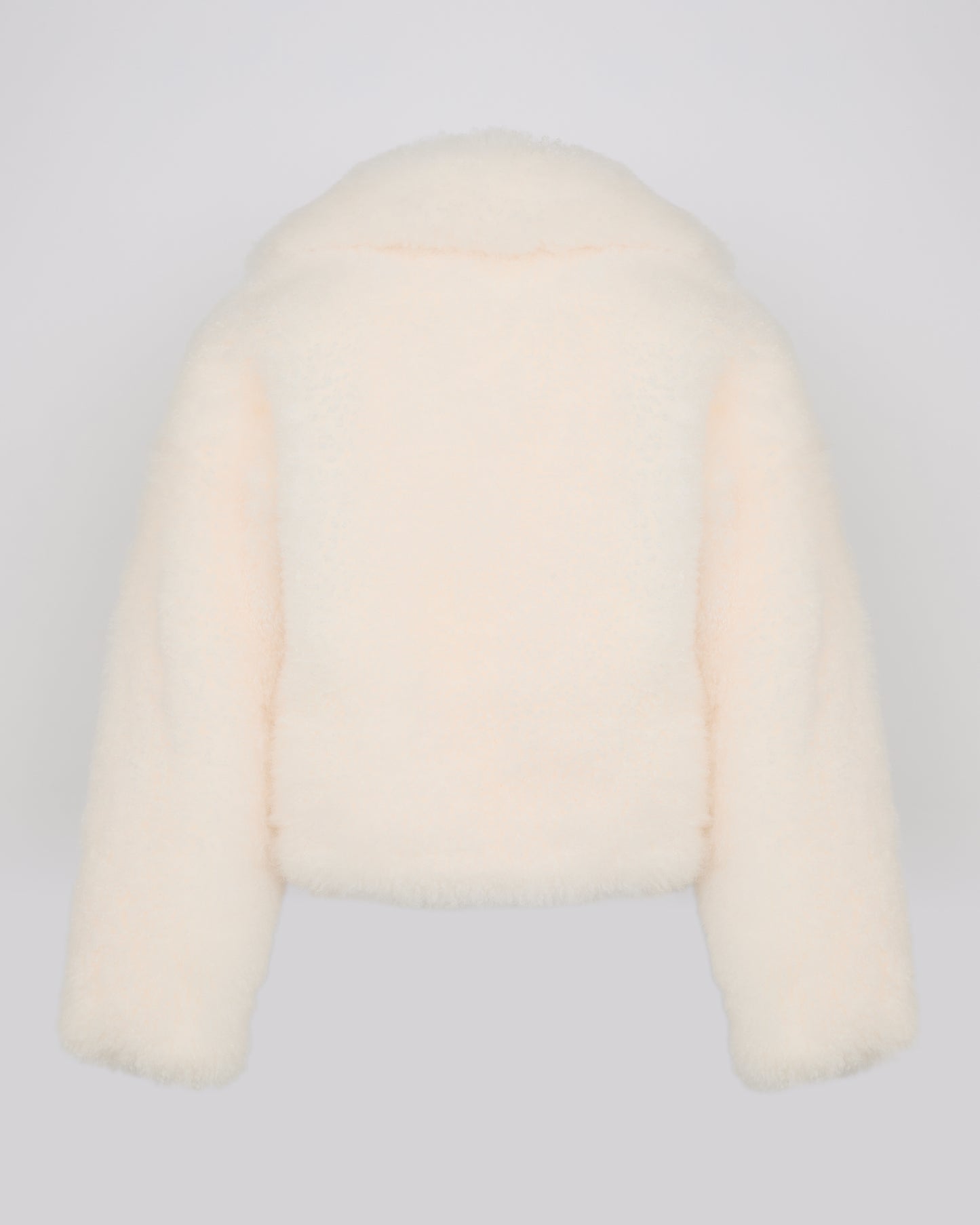 Short jacket in curly cashmere-feel lambswool