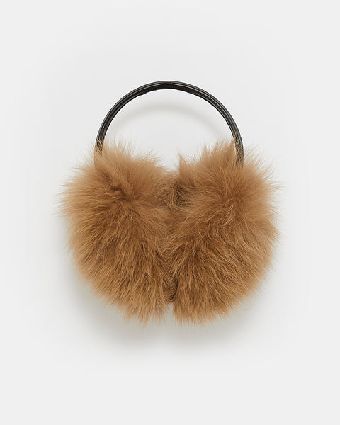 Fox fur earmuffs - camel - Yves Salomon – Yves Salomon US