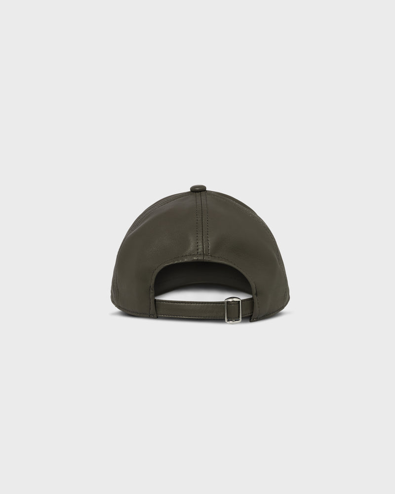 Leather cap - grey - Yves Salomon