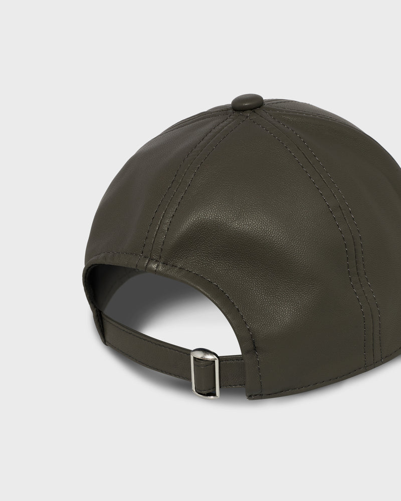 Leather cap - grey - Yves Salomon