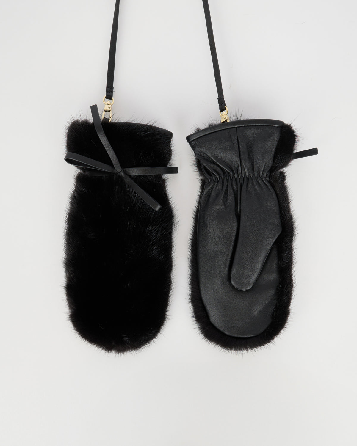 Mink fur and leather mittens - New Fall/Winter Collection