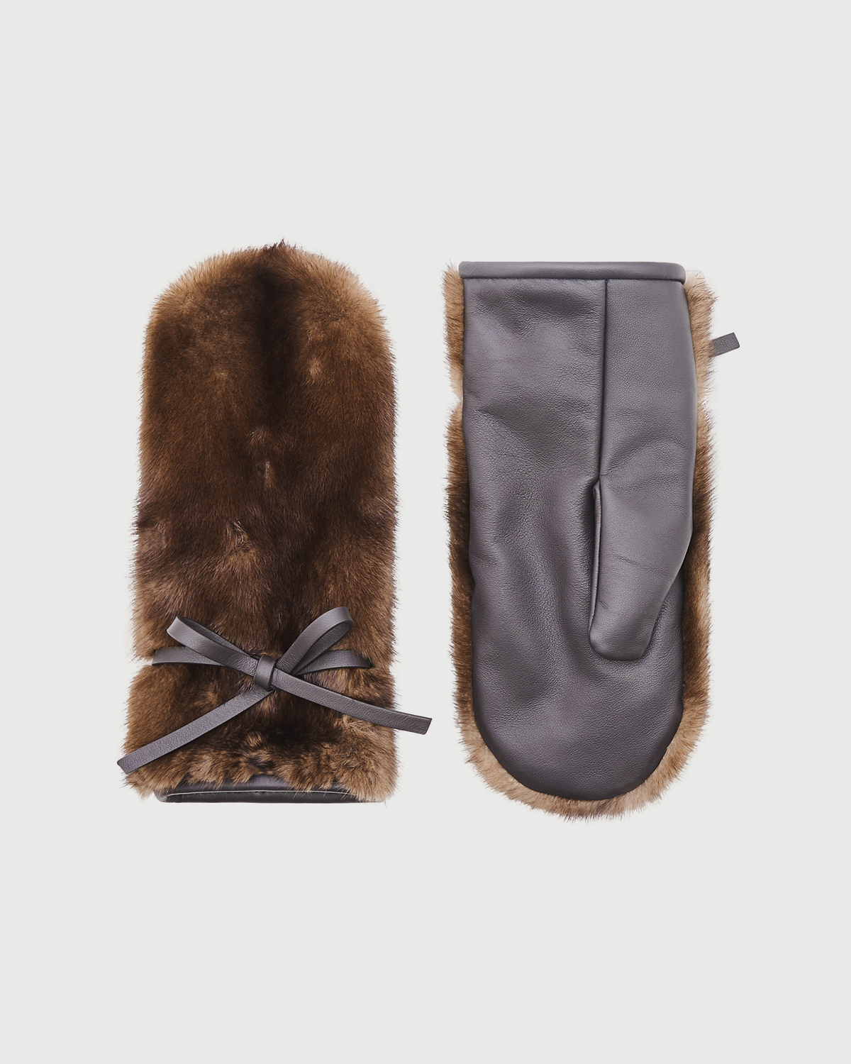 Mink fur and leather mittens - Yves Salomon - New Fall Winter Collection