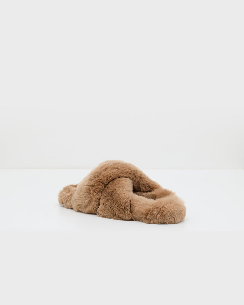 Rex rabbit fur slippers