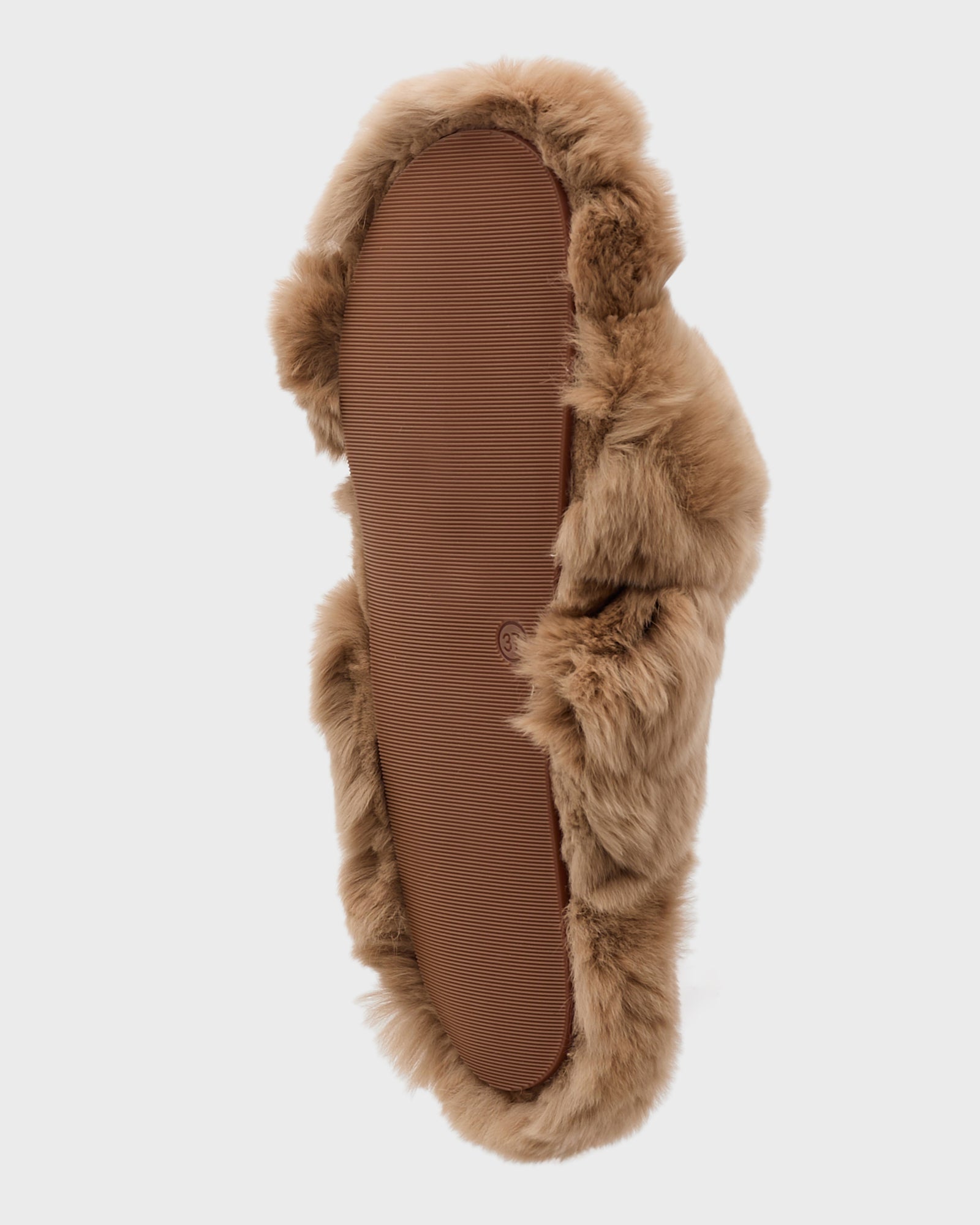Rex rabbit fur slippers - camel - Winter sale – Yves Salomon US