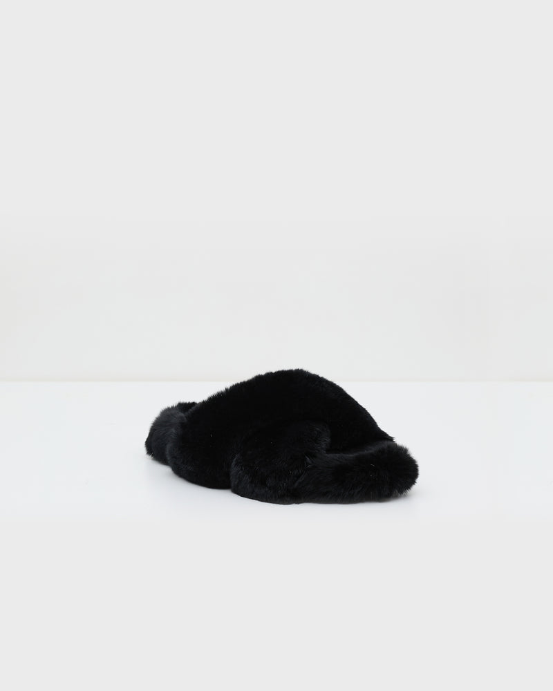 Rex rabbit fur slippers